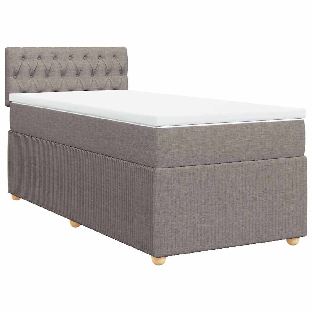 Boxspring met matras stof taupe 90x200 cm is nu te koop bij PeponiXL, paradijselijk wonen!