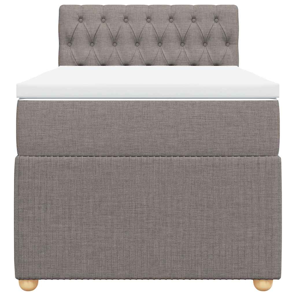 Boxspring met matras stof taupe 90x200 cm is nu te koop bij PeponiXL, paradijselijk wonen!