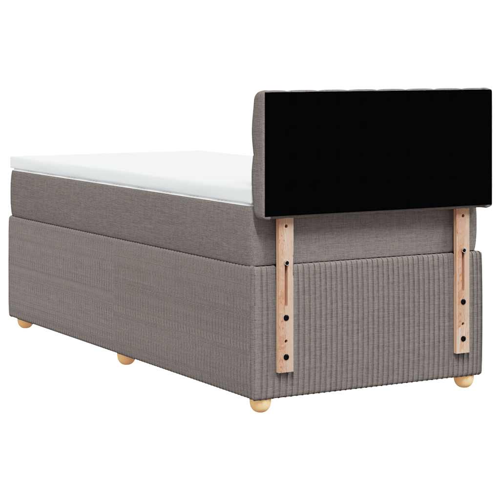 Boxspring met matras stof taupe 90x200 cm is nu te koop bij PeponiXL, paradijselijk wonen!