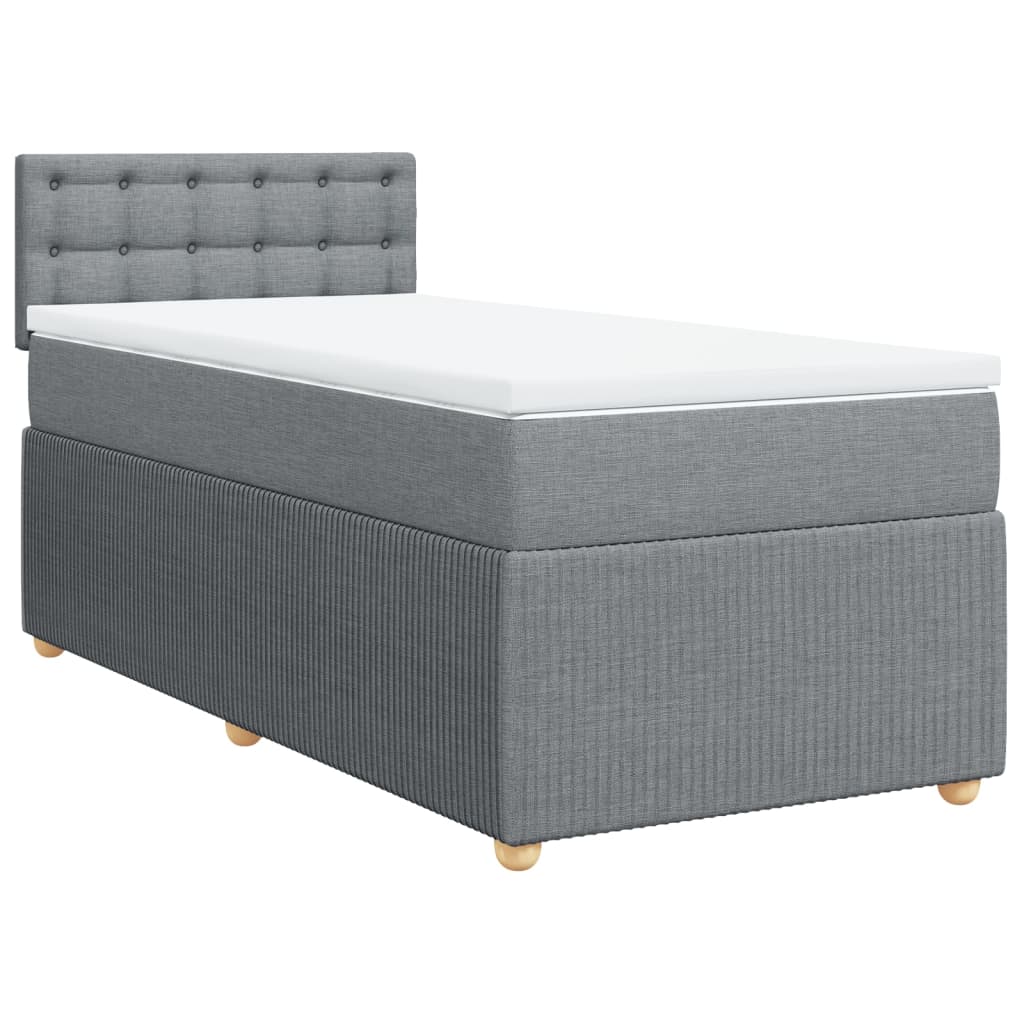 Boxspring met matras stof lichtgrijs 90x200 cm is nu te koop bij PeponiXL, paradijselijk wonen!