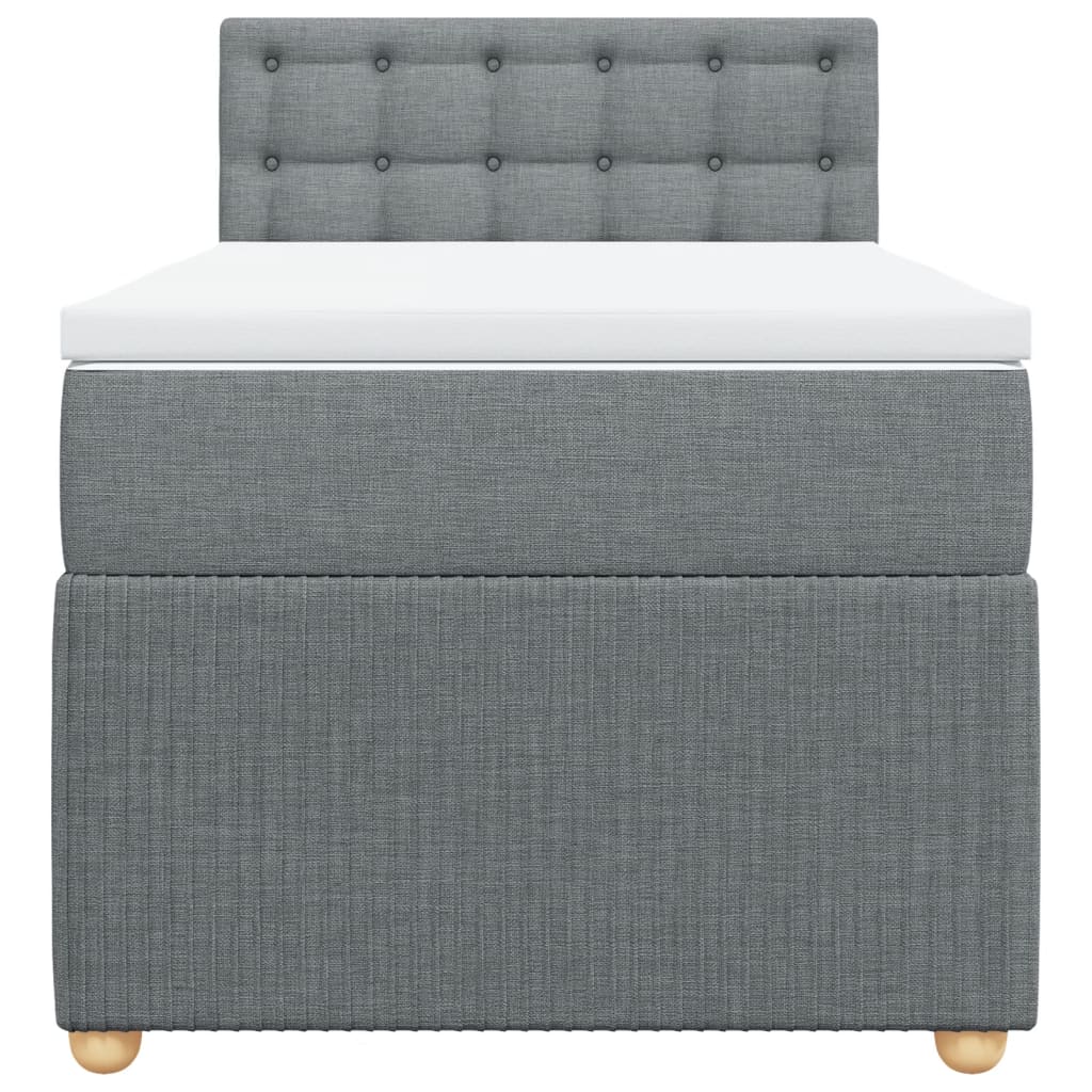 Boxspring met matras stof lichtgrijs 90x200 cm is nu te koop bij PeponiXL, paradijselijk wonen!