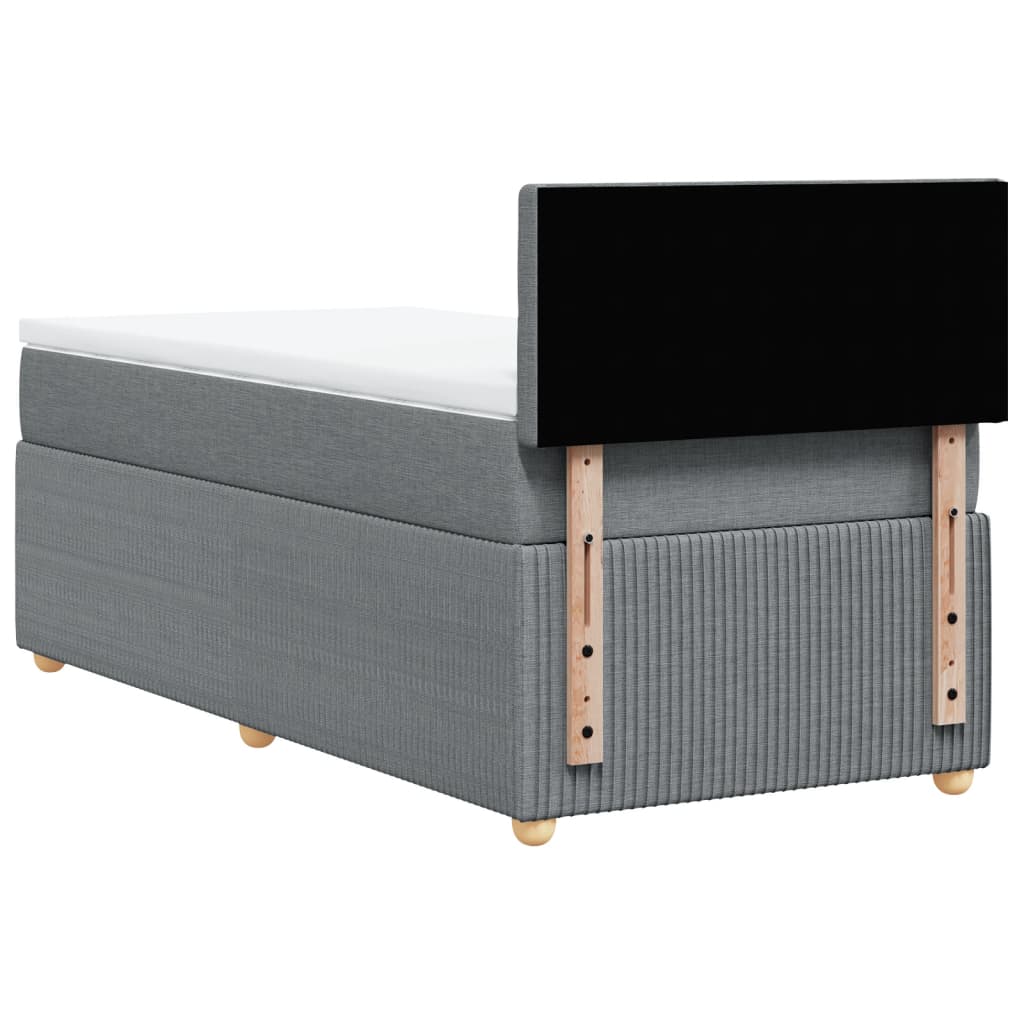 Boxspring met matras stof lichtgrijs 90x200 cm is nu te koop bij PeponiXL, paradijselijk wonen!