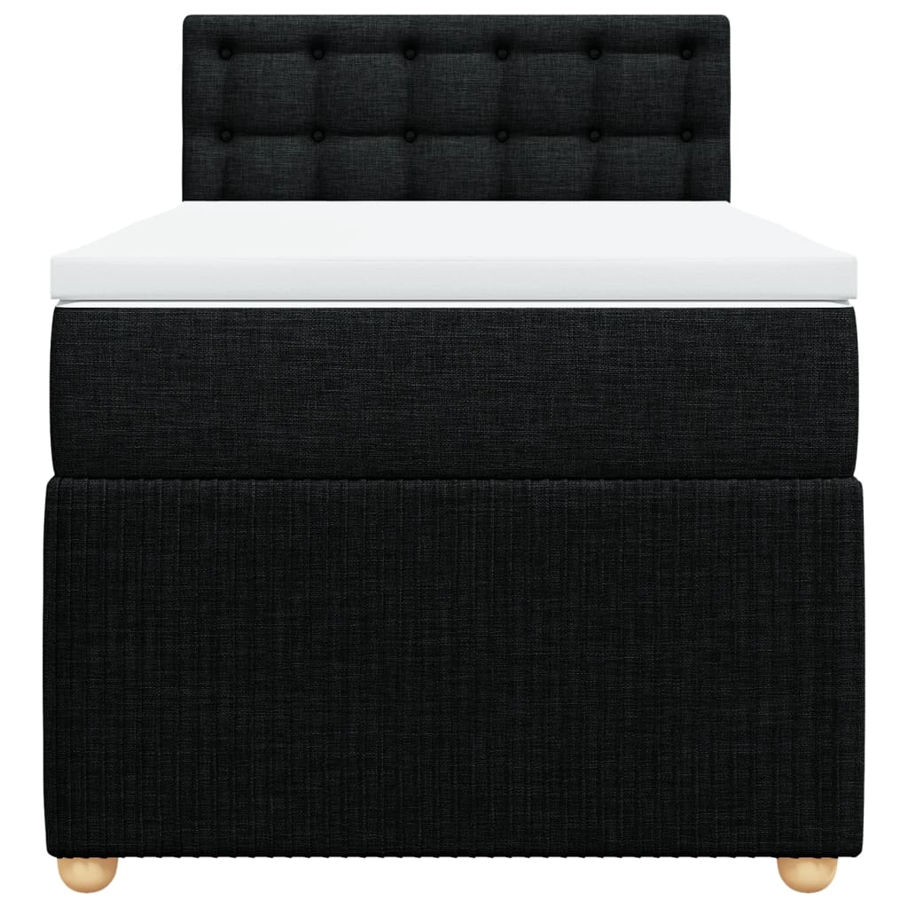 Boxspring met matras stof zwart 90x200 cm is nu te koop bij PeponiXL, paradijselijk wonen!