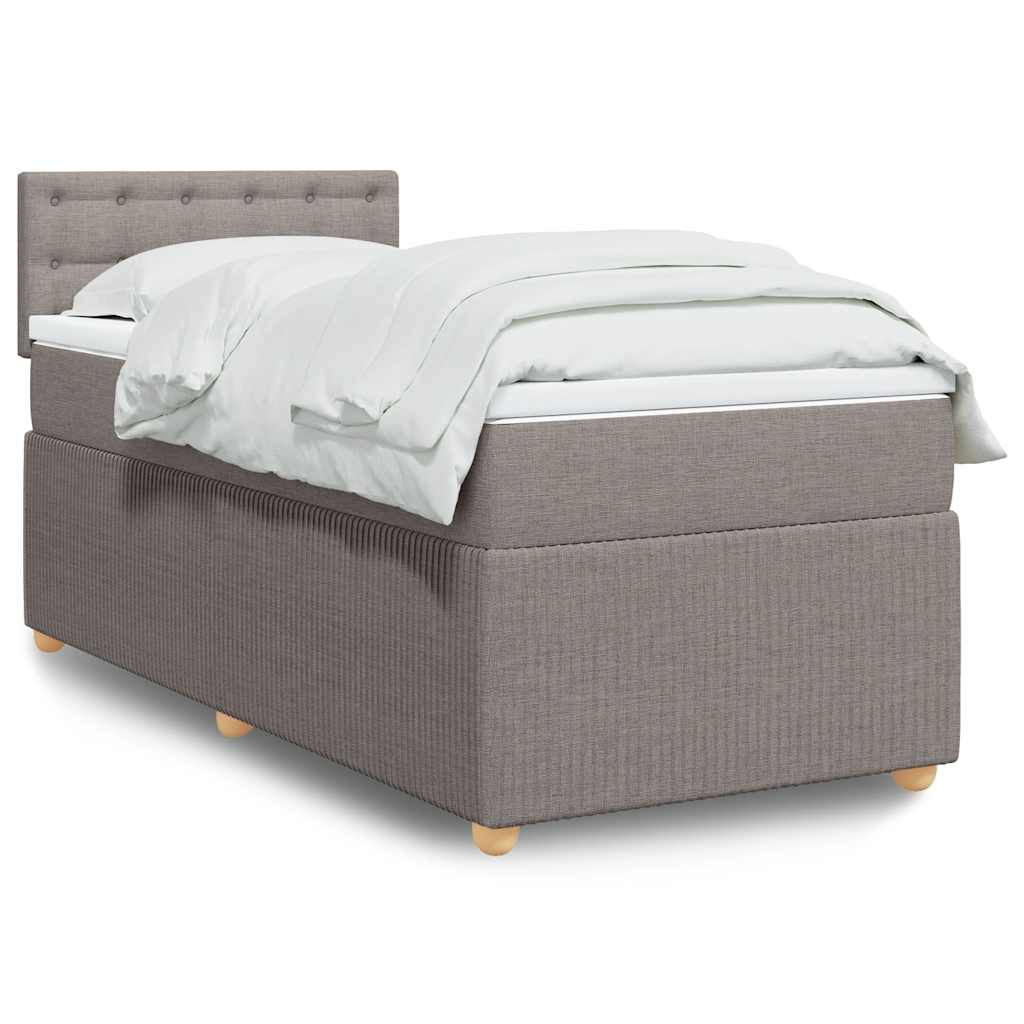 Boxspring met matras stof taupe 90x200 cm is nu te koop bij PeponiXL, paradijselijk wonen!