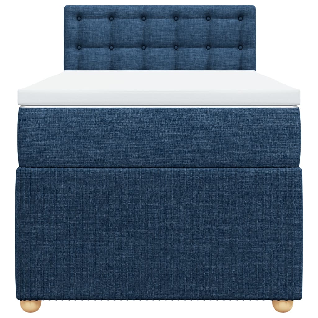 Boxspring met matras stof blauw 90x200 cm is nu te koop bij PeponiXL, paradijselijk wonen!