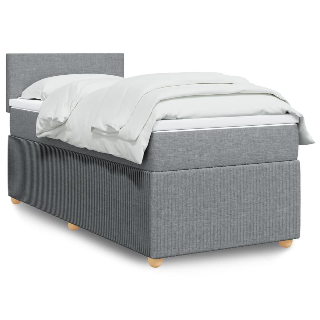 Boxspring met matras stof lichtgrijs 100x200 cm is nu te koop bij PeponiXL, paradijselijk wonen!