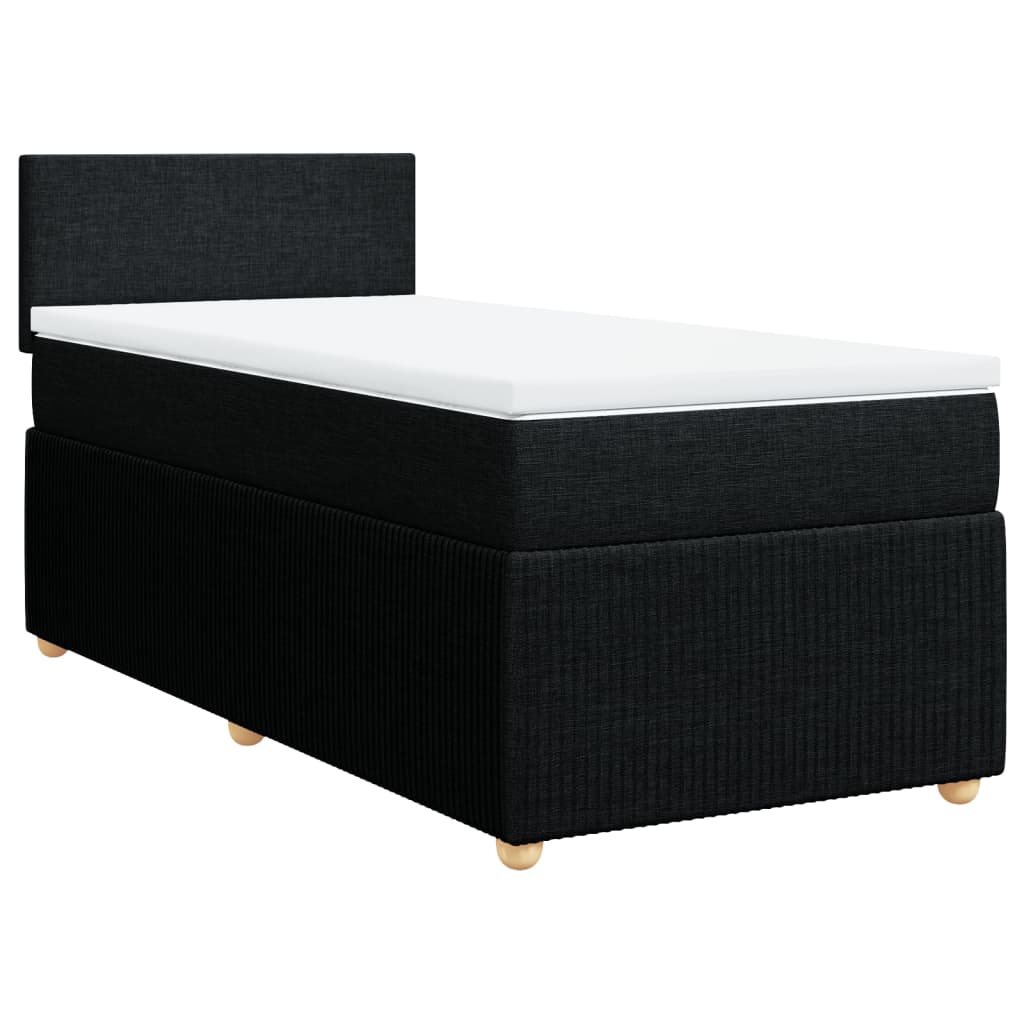 Boxspring met matras stof zwart 100x200 cm is nu te koop bij PeponiXL, paradijselijk wonen!