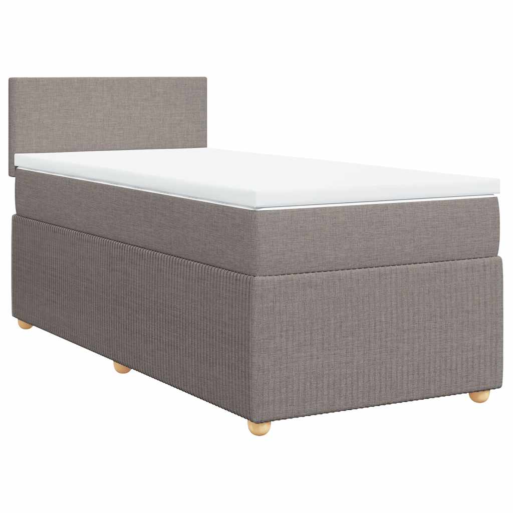Boxspring met matras stof taupe 100x200 cm is nu te koop bij PeponiXL, paradijselijk wonen!
