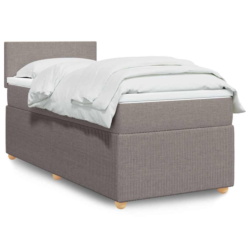 Boxspring met matras stof taupe 100x200 cm is nu te koop bij PeponiXL, paradijselijk wonen!