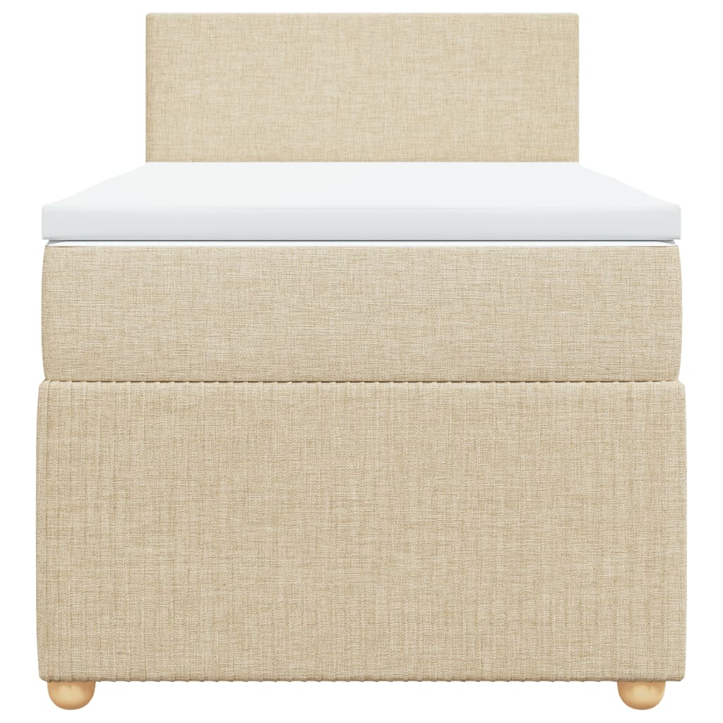Boxspring met matras stof crèmekleurig 100x200 cm is nu te koop bij PeponiXL, paradijselijk wonen!