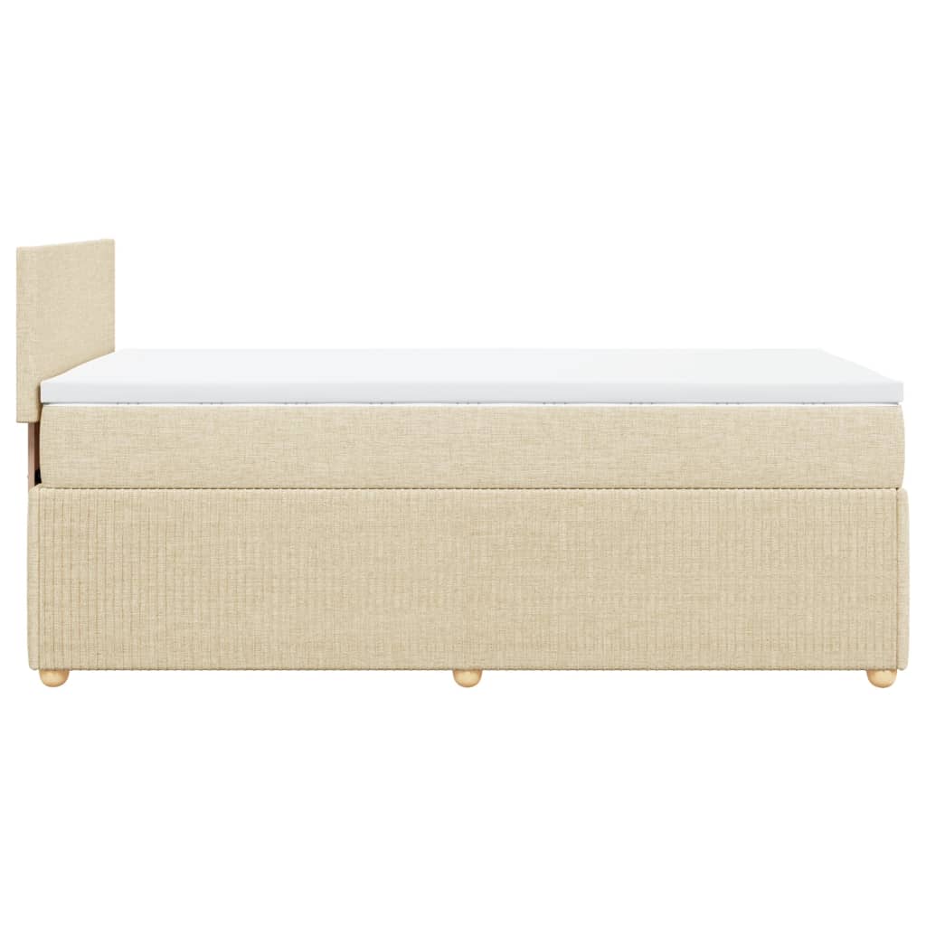 Boxspring met matras stof crèmekleurig 100x200 cm is nu te koop bij PeponiXL, paradijselijk wonen!