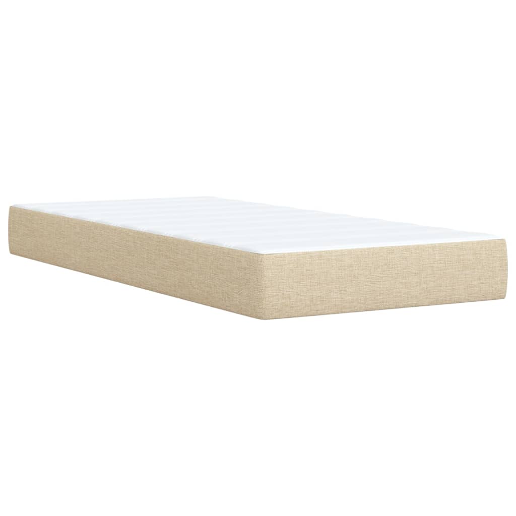 Boxspring met matras stof crèmekleurig 100x200 cm is nu te koop bij PeponiXL, paradijselijk wonen!
