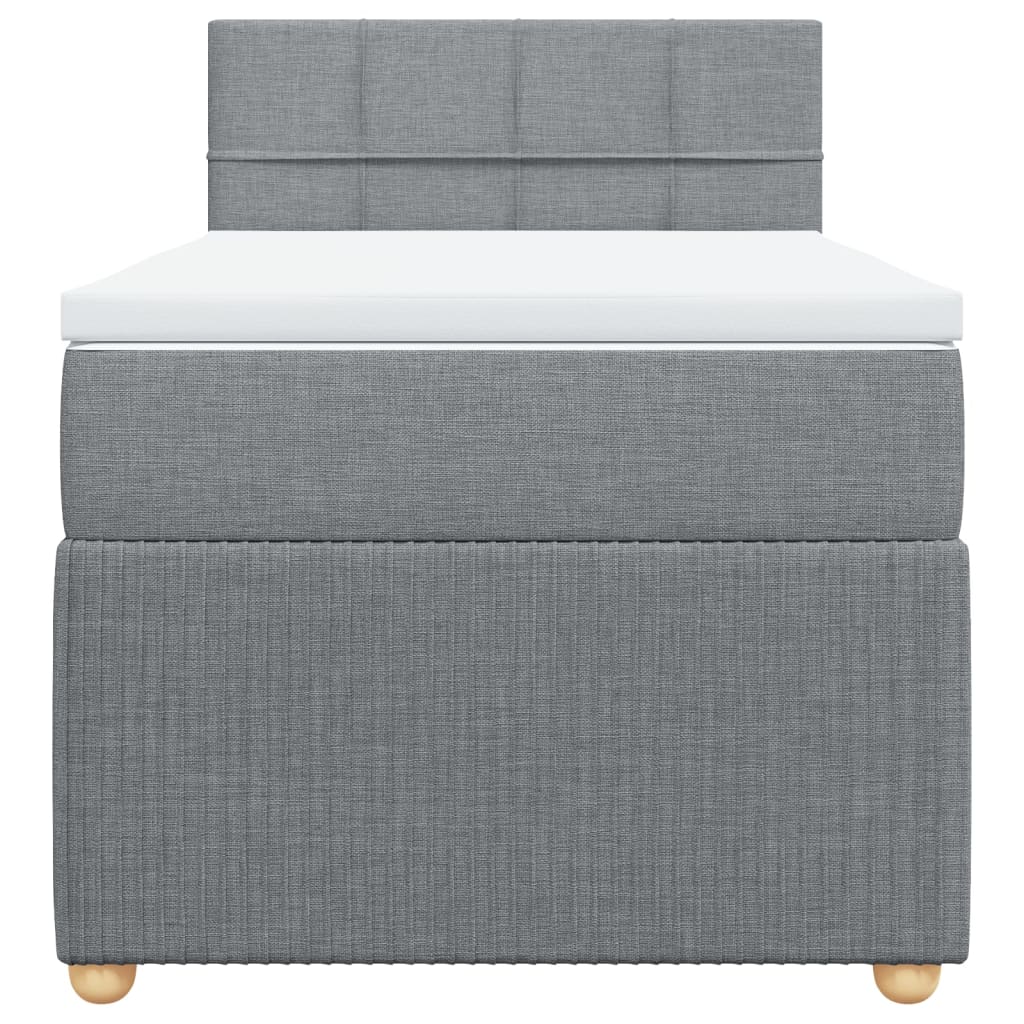 Boxspring met matras stof lichtgrijs 100x200 cm is nu te koop bij PeponiXL, paradijselijk wonen!