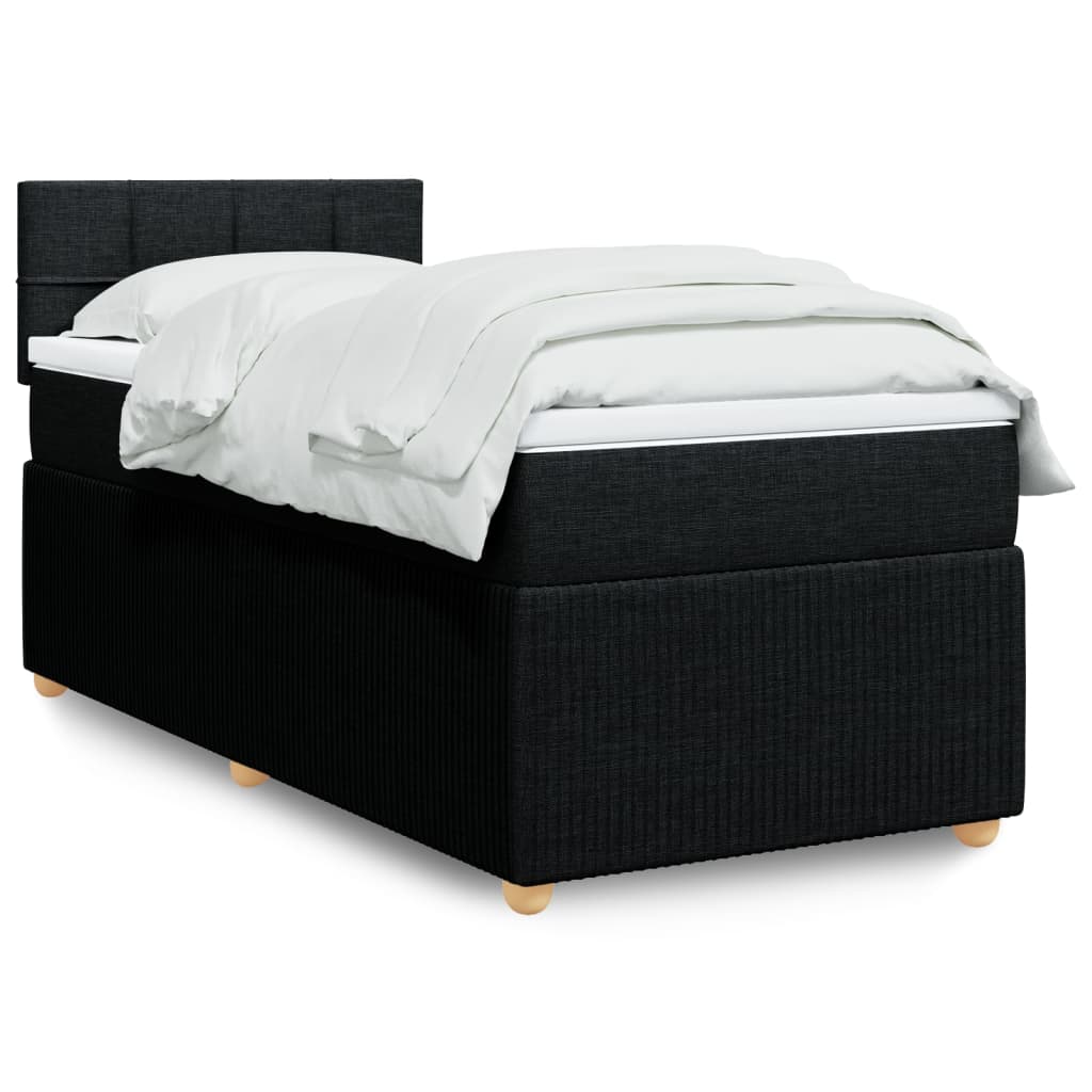Boxspring met matras stof zwart 100x200 cm is nu te koop bij PeponiXL, paradijselijk wonen!