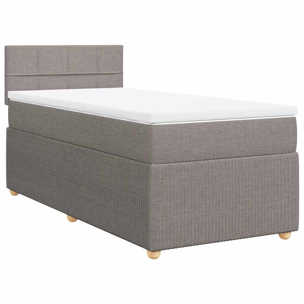 Boxspring met matras stof taupe 100x200 cm is nu te koop bij PeponiXL, paradijselijk wonen!