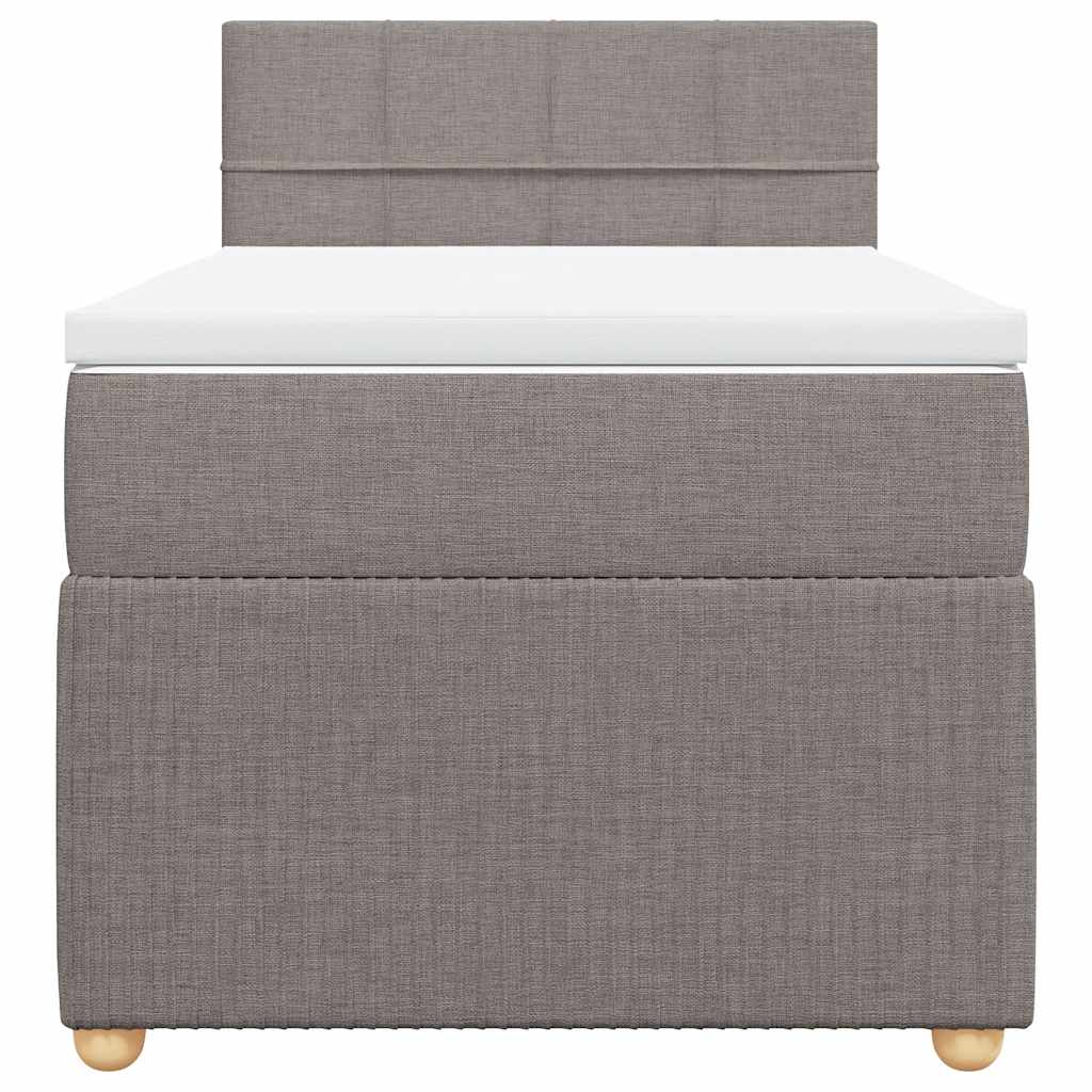 Boxspring met matras stof taupe 100x200 cm is nu te koop bij PeponiXL, paradijselijk wonen!