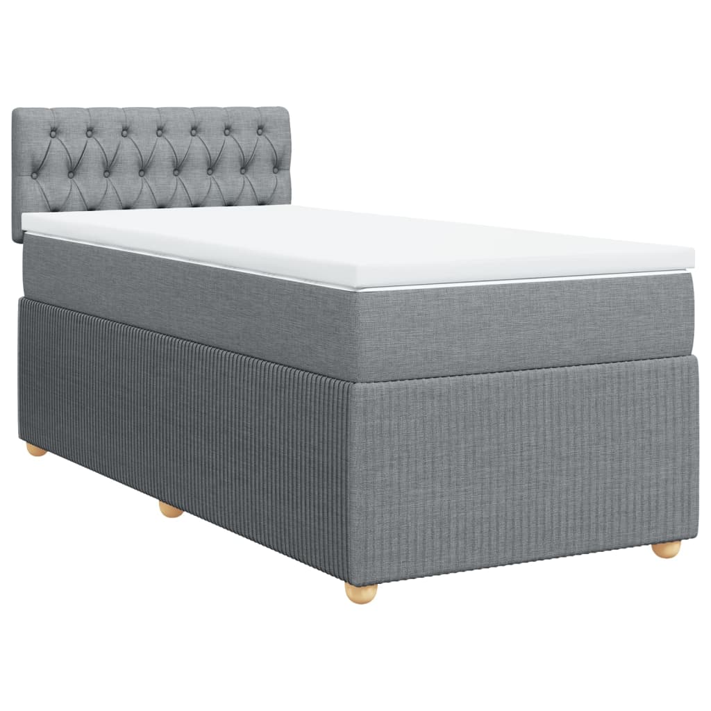 Boxspring met matras stof lichtgrijs 100x200 cm is nu te koop bij PeponiXL, paradijselijk wonen!