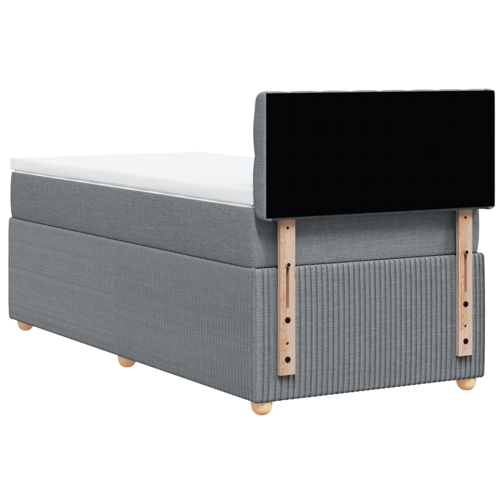 Boxspring met matras stof lichtgrijs 100x200 cm is nu te koop bij PeponiXL, paradijselijk wonen!