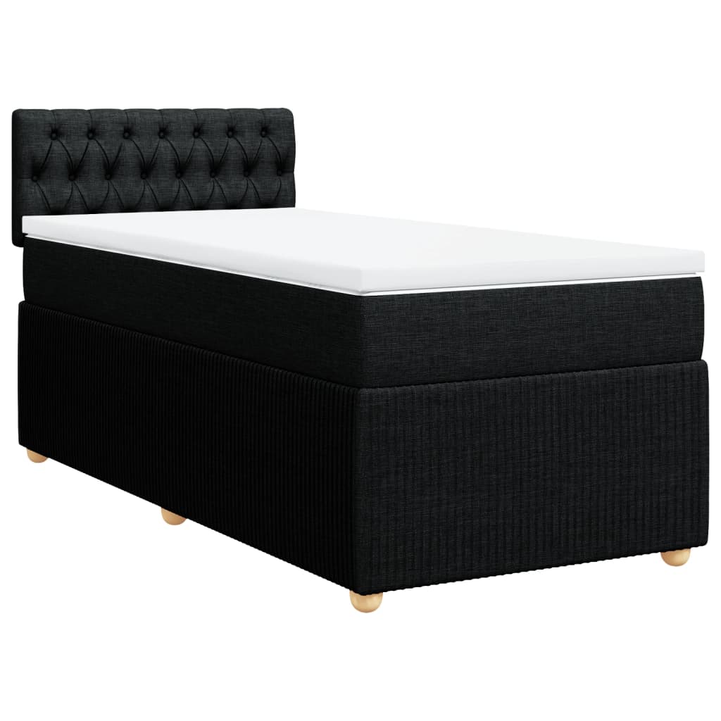 Boxspring met matras stof zwart 100x200 cm is nu te koop bij PeponiXL, paradijselijk wonen!