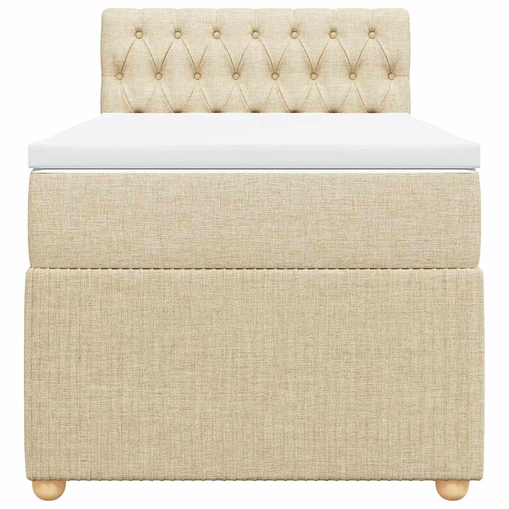 Boxspring met matras stof crèmekleurig 100x200 cm is nu te koop bij PeponiXL, paradijselijk wonen!