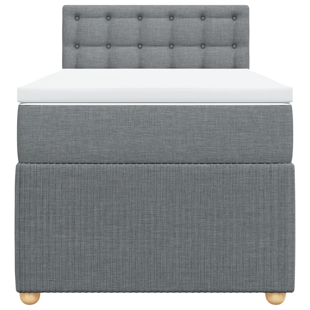 Boxspring met matras stof lichtgrijs 100x200 cm is nu te koop bij PeponiXL, paradijselijk wonen!
