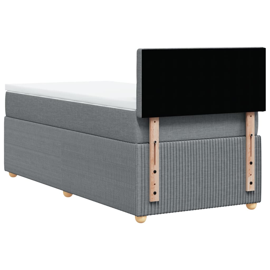 Boxspring met matras stof lichtgrijs 100x200 cm is nu te koop bij PeponiXL, paradijselijk wonen!
