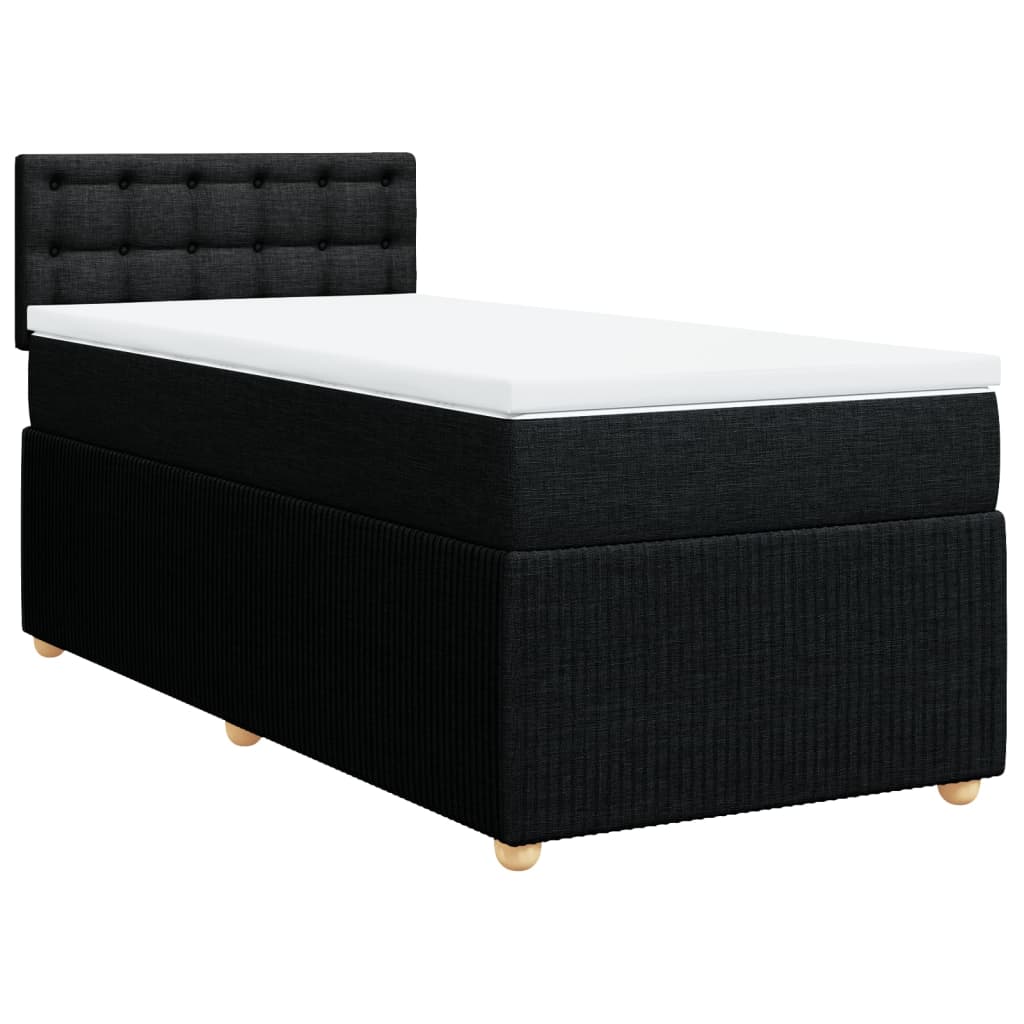 Boxspring met matras stof zwart 100x200 cm is nu te koop bij PeponiXL, paradijselijk wonen!