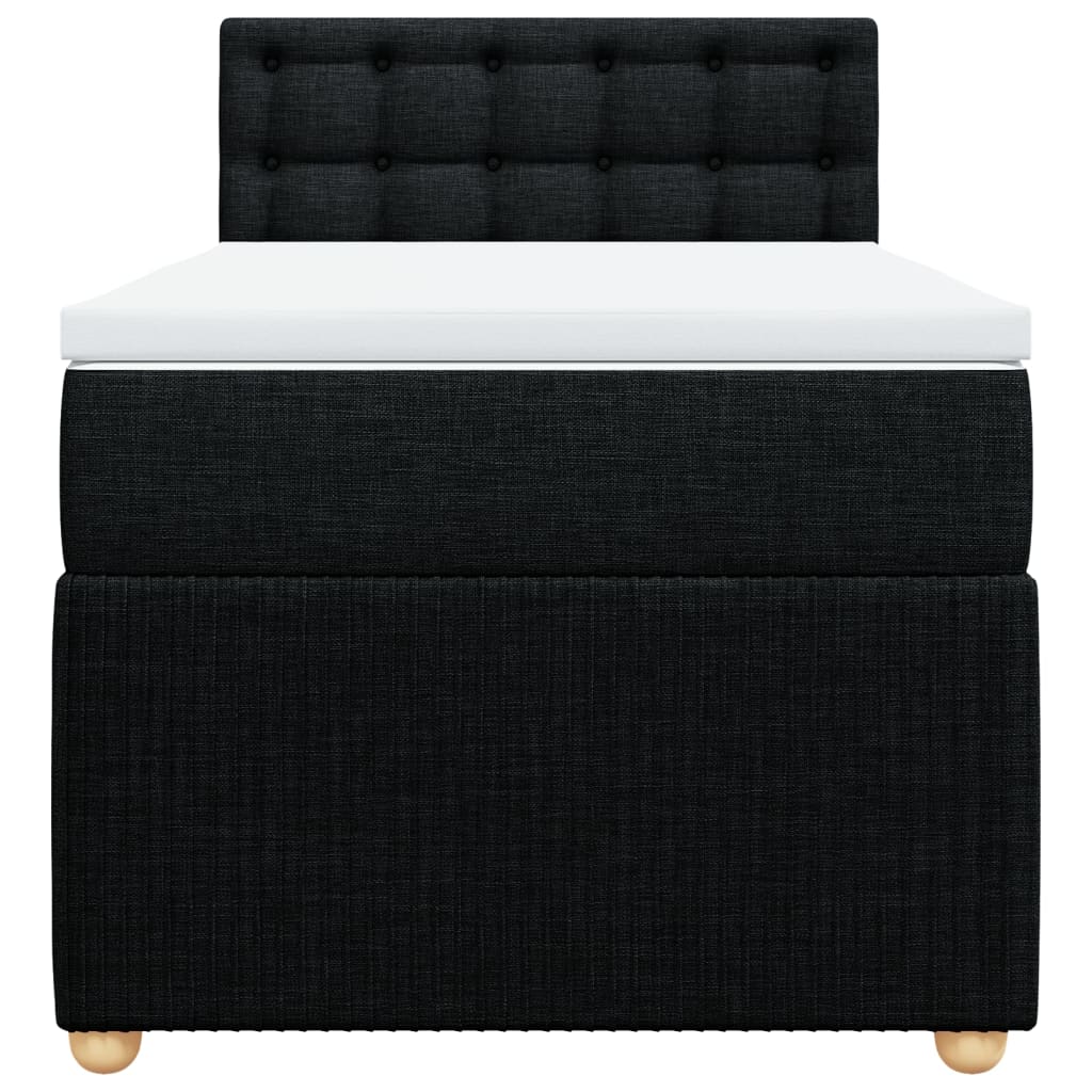 Boxspring met matras stof zwart 100x200 cm is nu te koop bij PeponiXL, paradijselijk wonen!