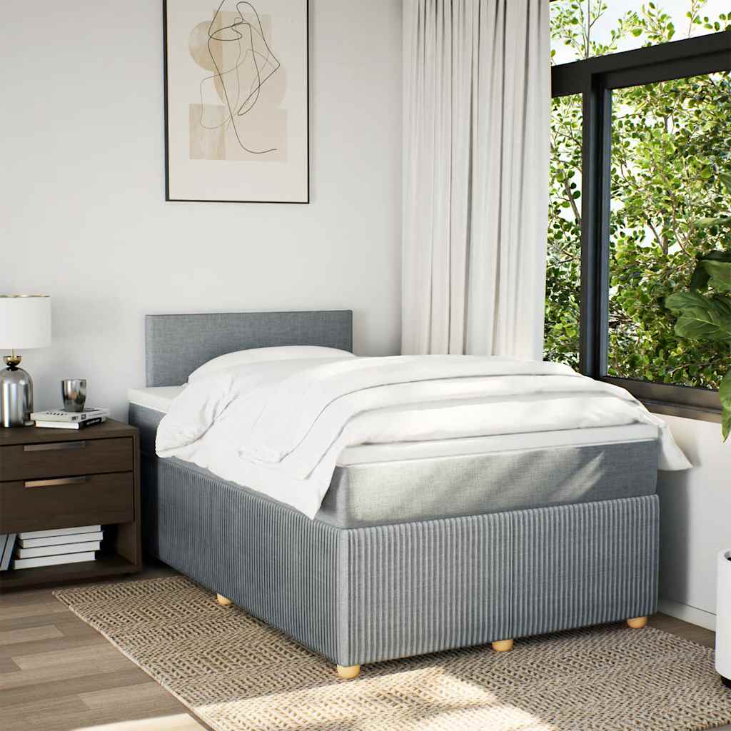 Boxspring met matras stof lichtgrijs 120x190 cm is nu te koop bij PeponiXL, paradijselijk wonen!