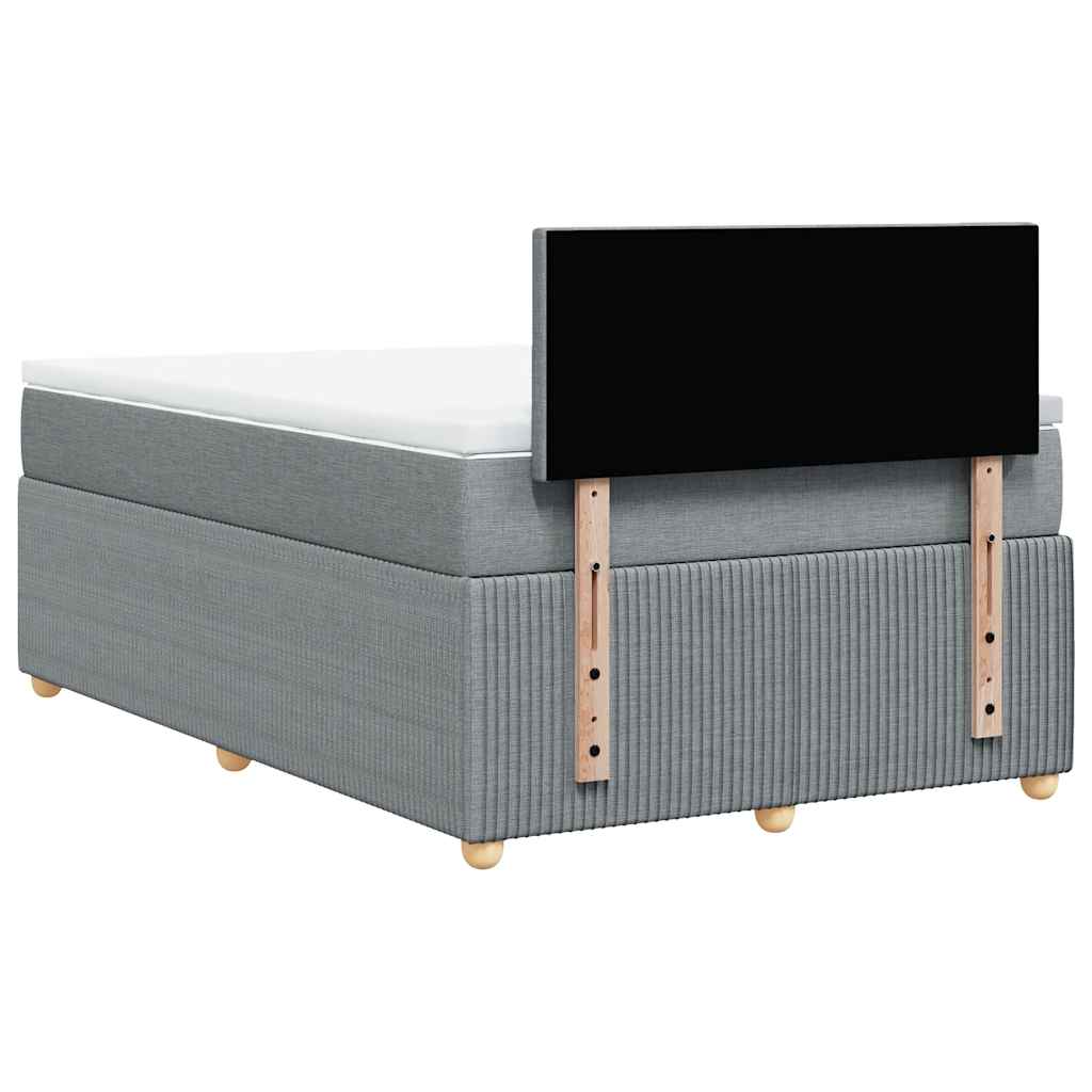 Boxspring met matras stof lichtgrijs 120x190 cm is nu te koop bij PeponiXL, paradijselijk wonen!