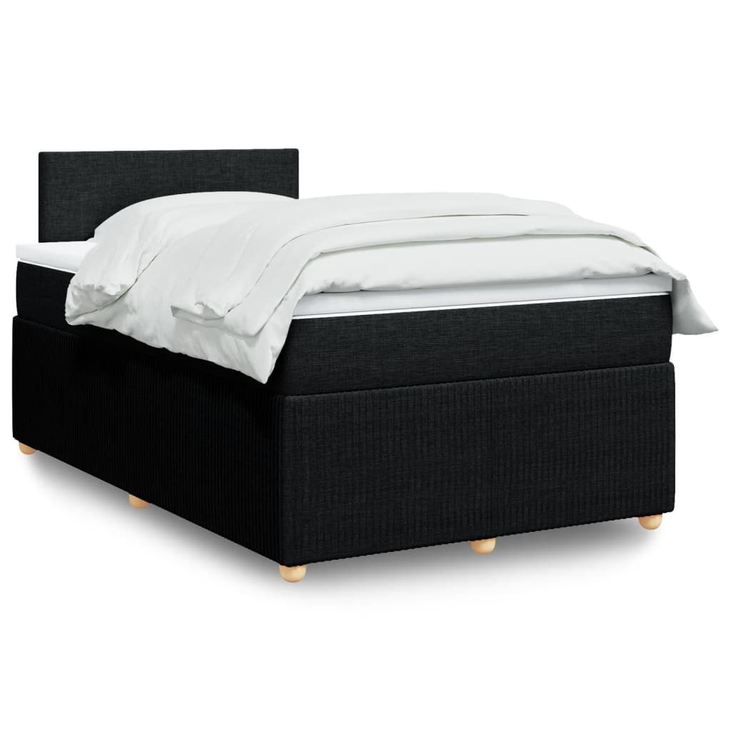 Boxspring met matras stof zwart 120x190 cm is nu te koop bij PeponiXL, paradijselijk wonen!