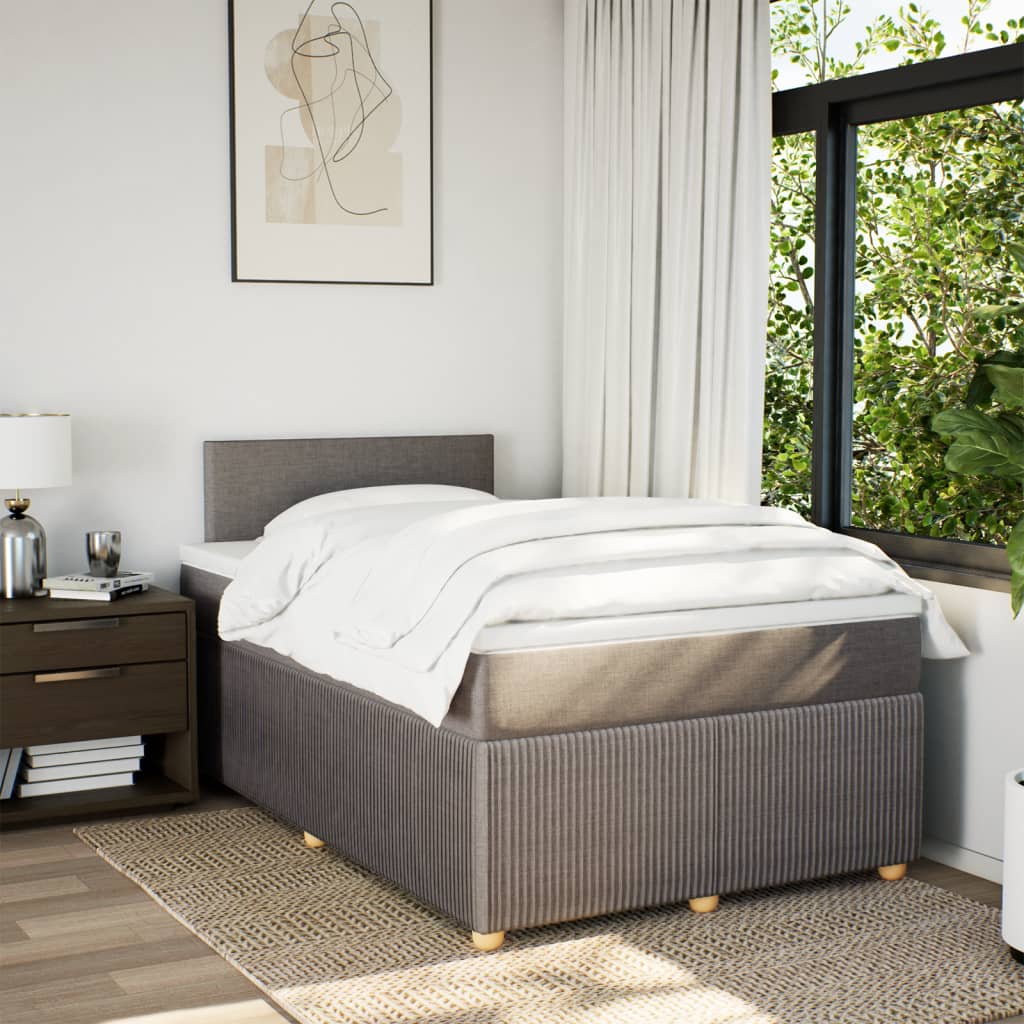 Boxspring met matras stof taupe 120x190 cm is nu te koop bij PeponiXL, paradijselijk wonen!