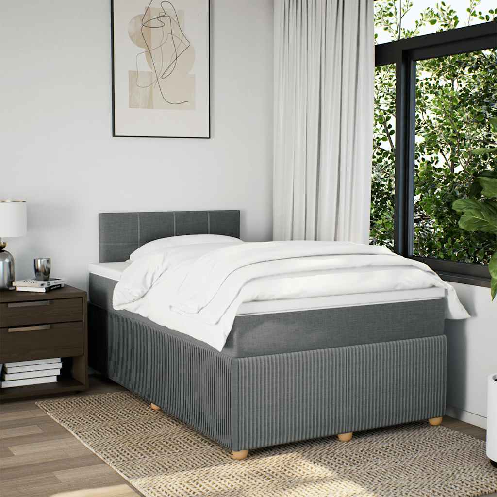 Boxspring met matras stof donkergrijs 120x190 cm is nu te koop bij PeponiXL, paradijselijk wonen!