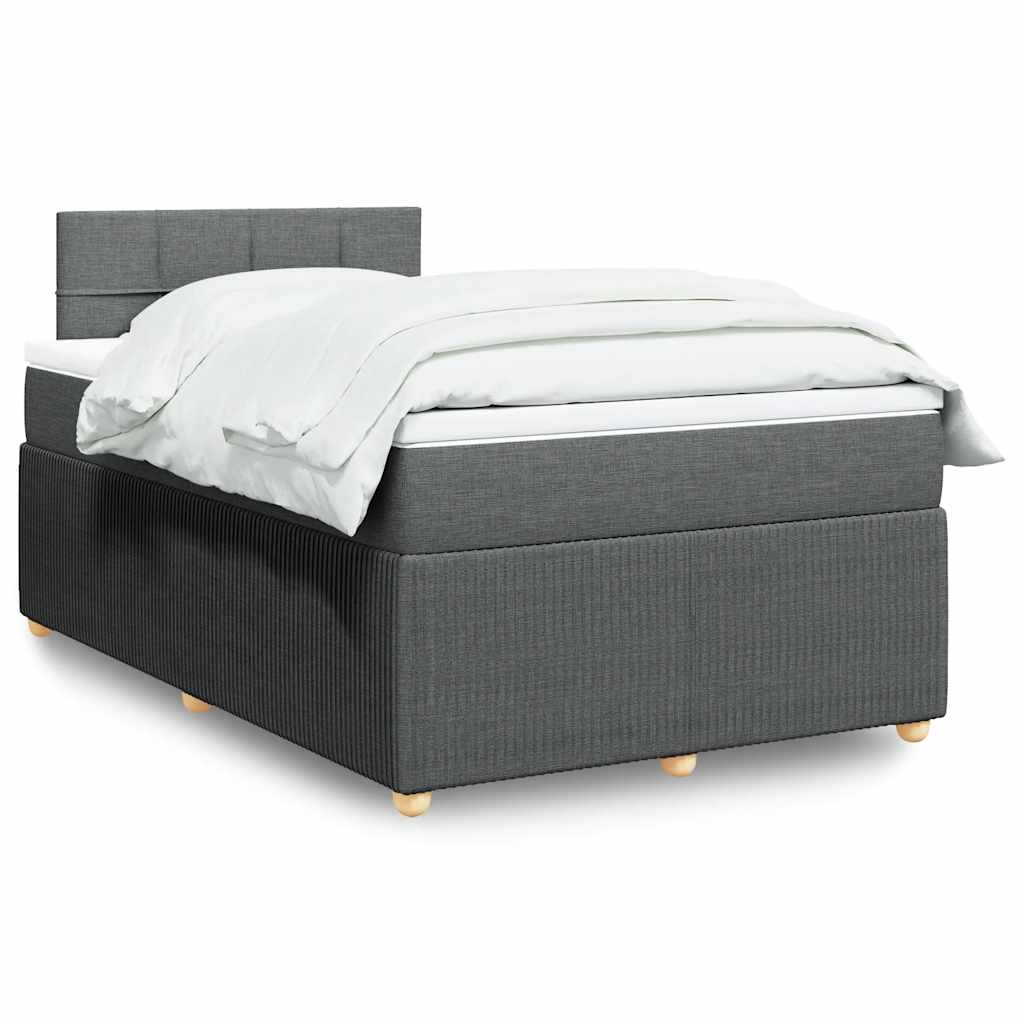 Boxspring met matras stof donkergrijs 120x190 cm is nu te koop bij PeponiXL, paradijselijk wonen!