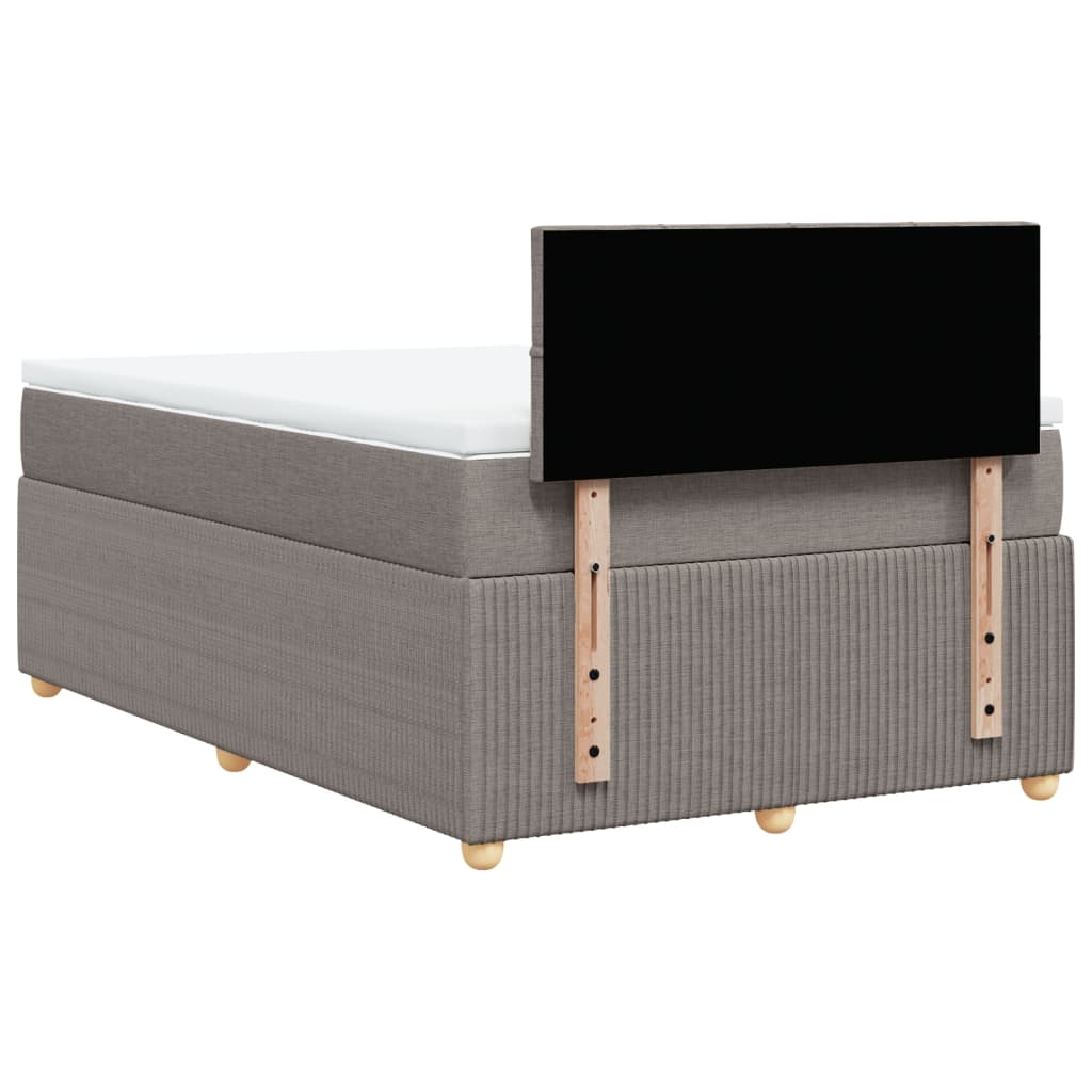 Boxspring met matras stof taupe 120x190 cm is nu te koop bij PeponiXL, paradijselijk wonen!