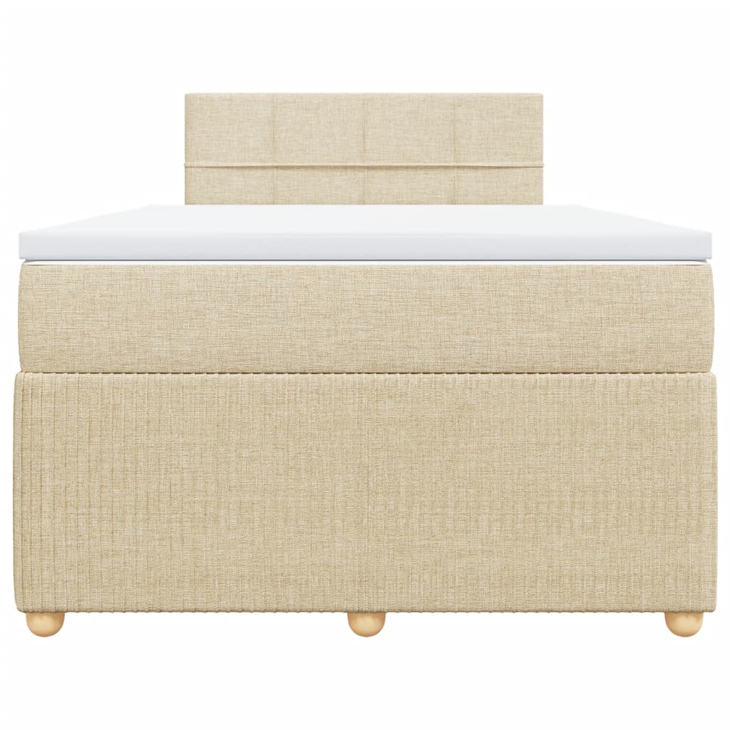 Boxspring met matras stof crèmekleurig 120x190 cm is nu te koop bij PeponiXL, paradijselijk wonen!