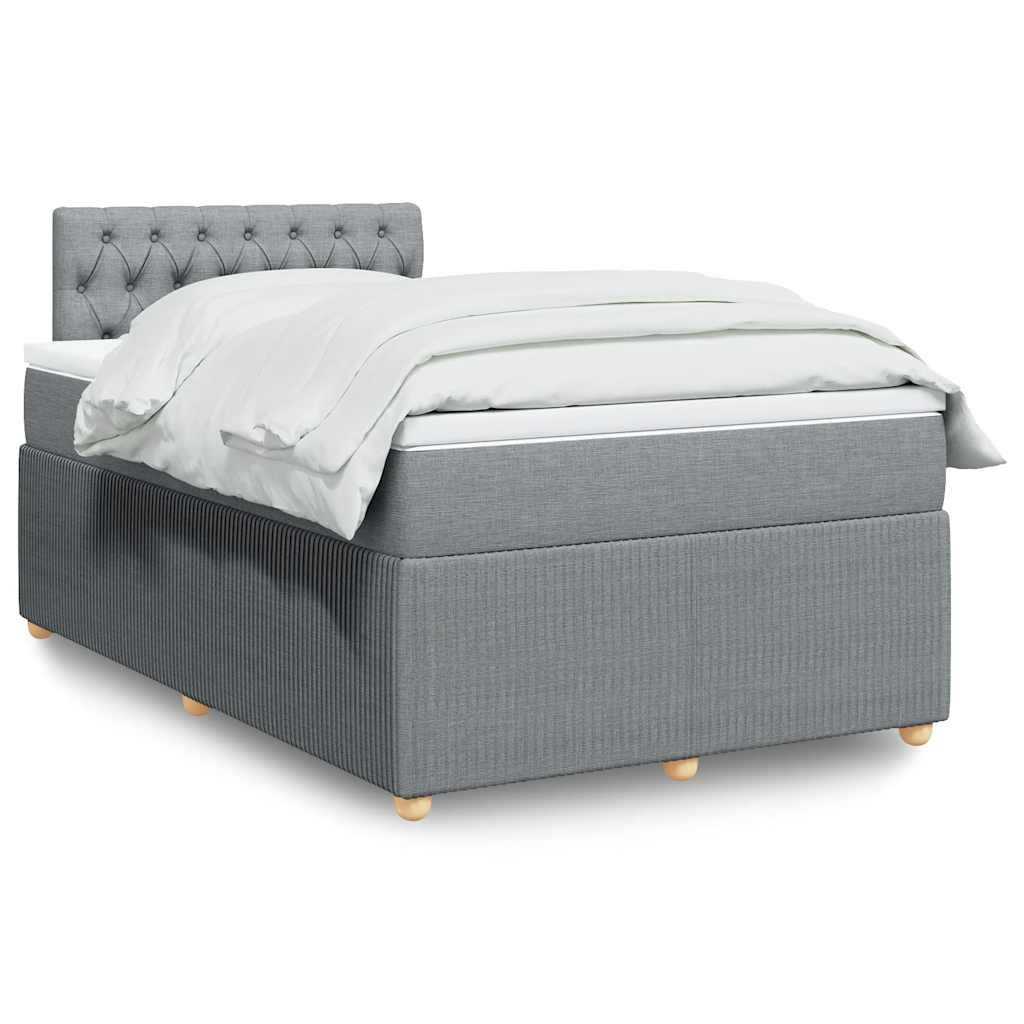 Boxspring met matras stof lichtgrijs 120x190 cm is nu te koop bij PeponiXL, paradijselijk wonen!