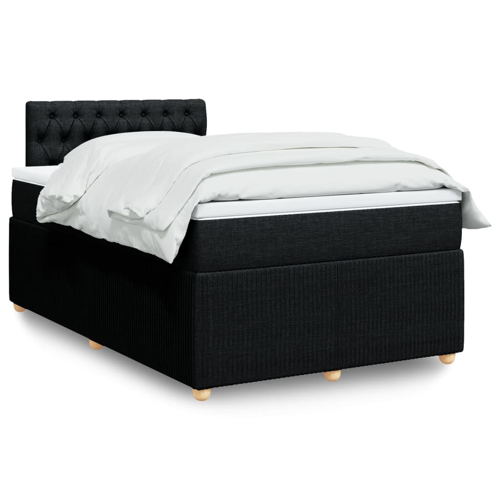 Boxspring met matras stof zwart 120x190 cm is nu te koop bij PeponiXL, paradijselijk wonen!