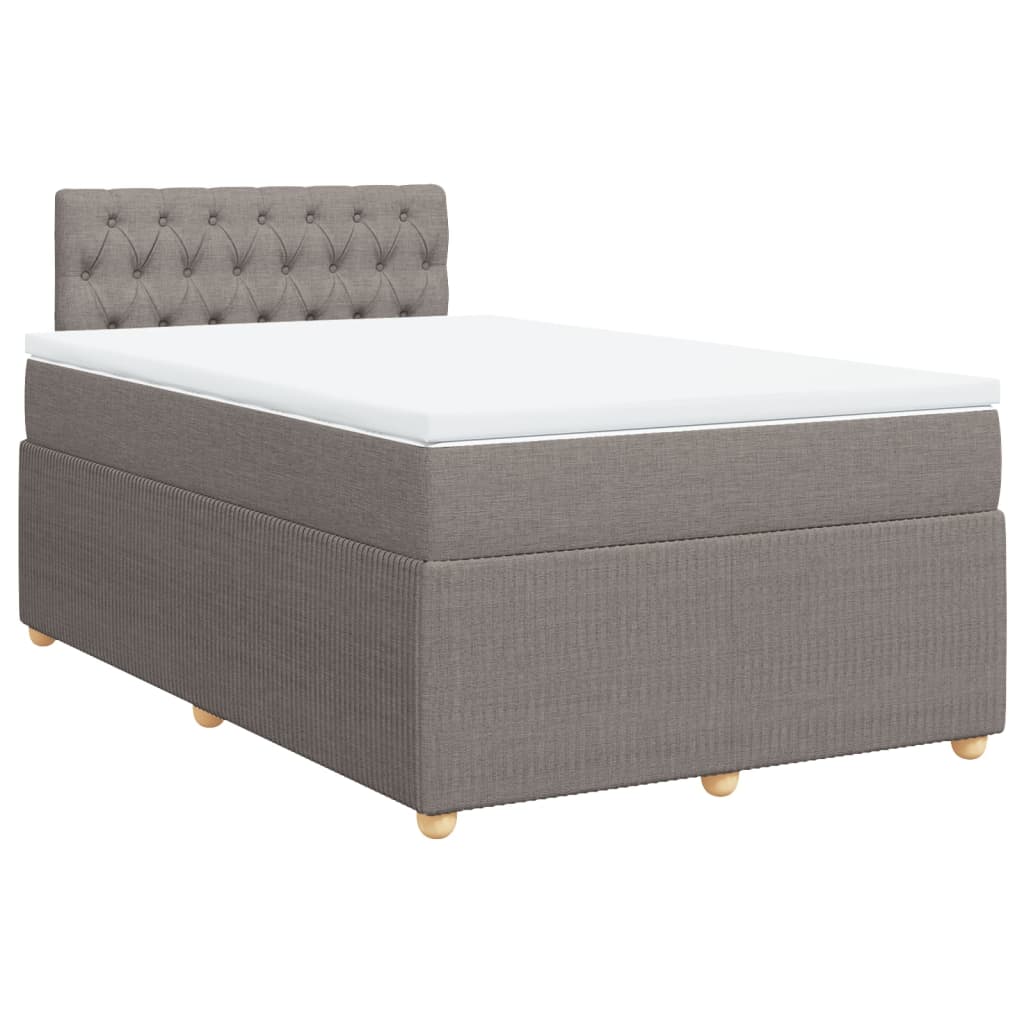 Boxspring met matras stof taupe 120x190 cm is nu te koop bij PeponiXL, paradijselijk wonen!