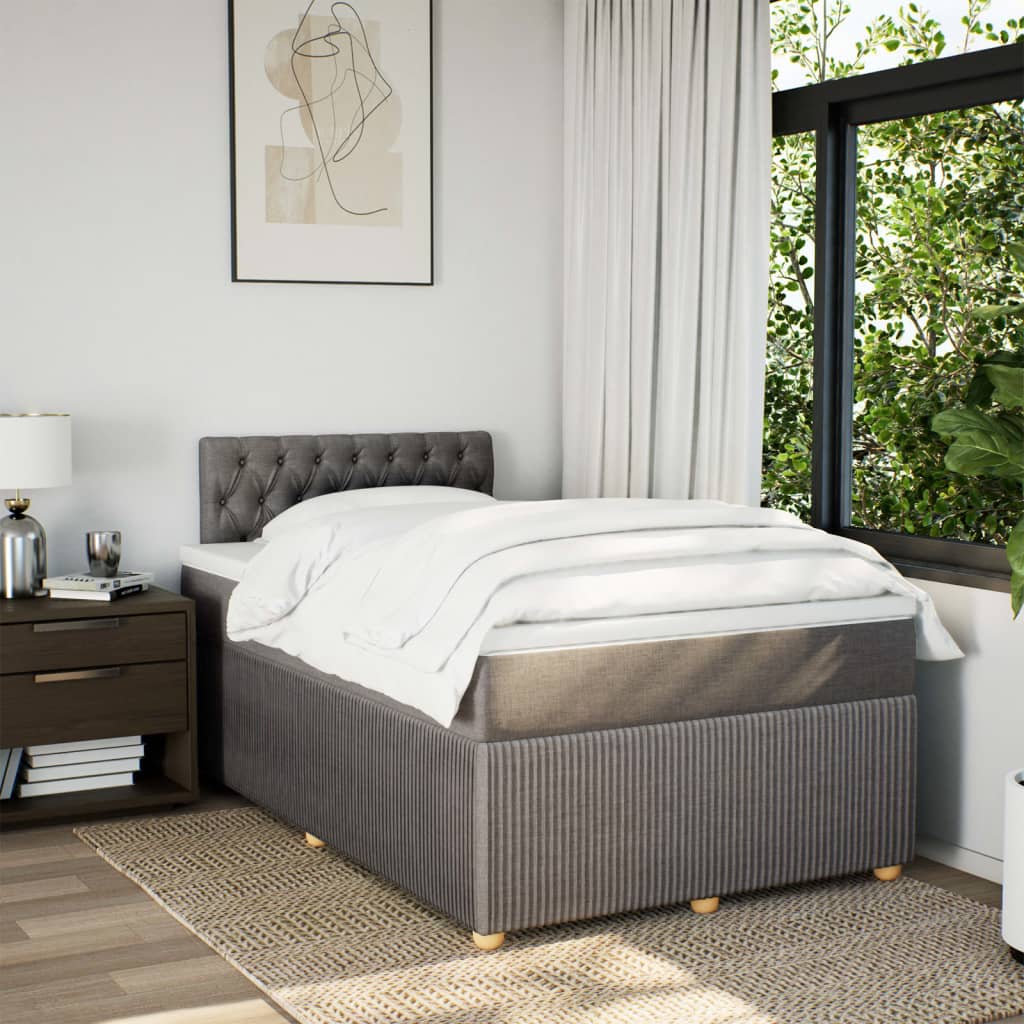 Boxspring met matras stof taupe 120x190 cm is nu te koop bij PeponiXL, paradijselijk wonen!