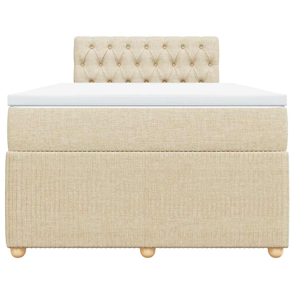 Boxspring met matras stof crèmekleurig 120x190 cm is nu te koop bij PeponiXL, paradijselijk wonen!