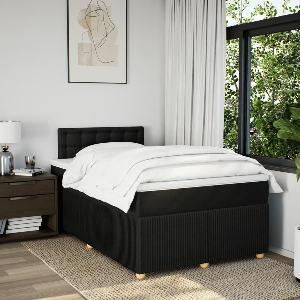 Boxspring met matras stof zwart 120x190 cm is nu te koop bij PeponiXL, paradijselijk wonen!
