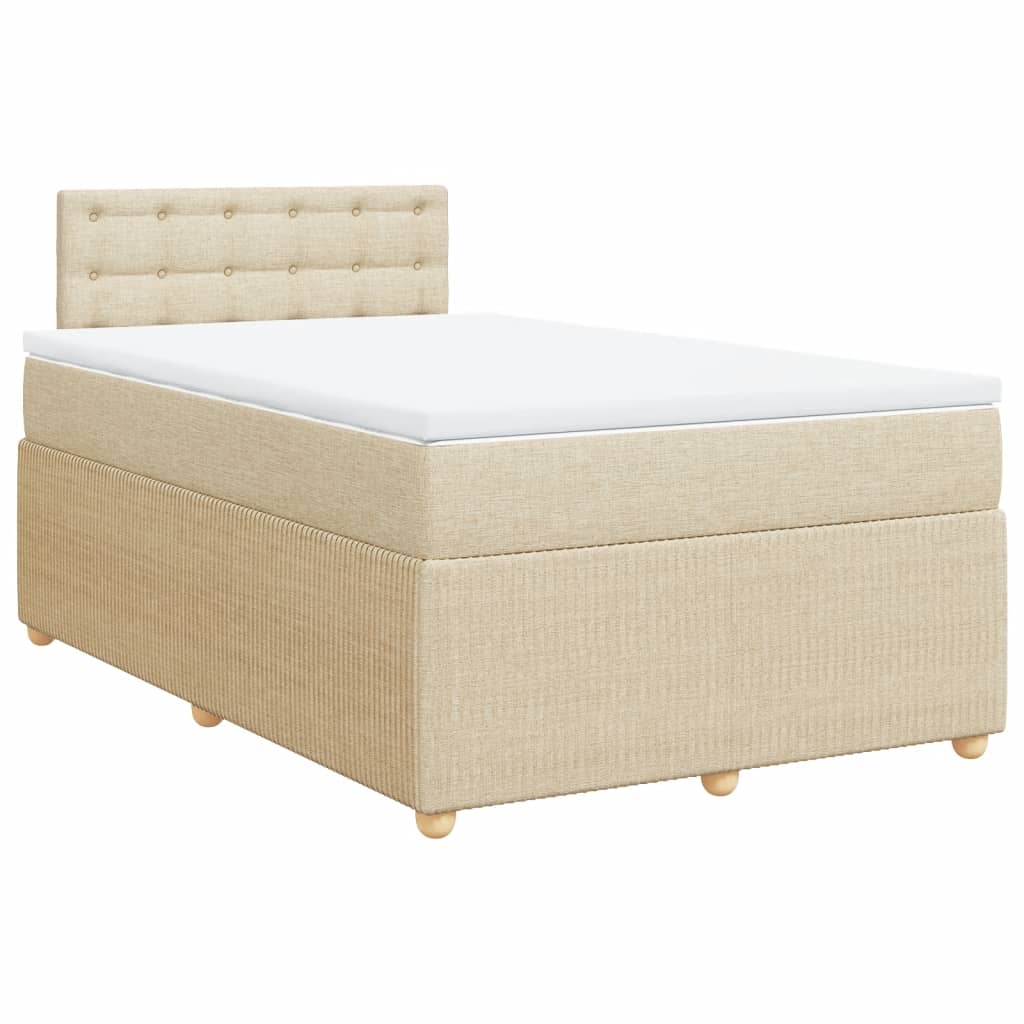Boxspring met matras stof crèmekleurig 120x190 cm is nu te koop bij PeponiXL, paradijselijk wonen!