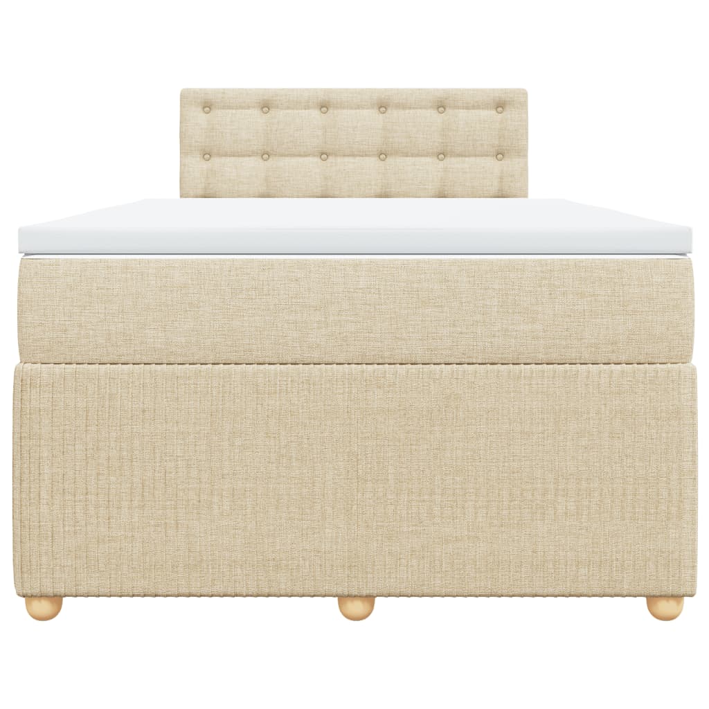 Boxspring met matras stof crèmekleurig 120x190 cm is nu te koop bij PeponiXL, paradijselijk wonen!