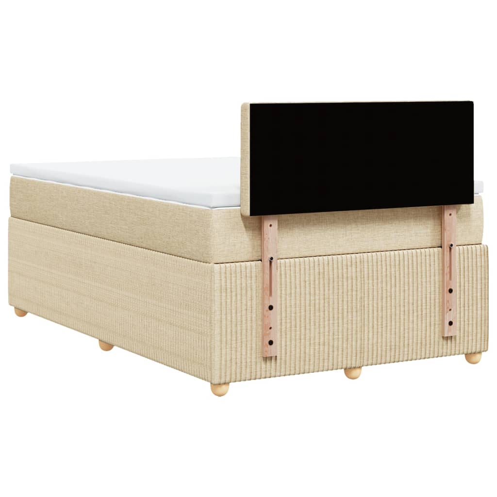 Boxspring met matras stof crèmekleurig 120x190 cm is nu te koop bij PeponiXL, paradijselijk wonen!