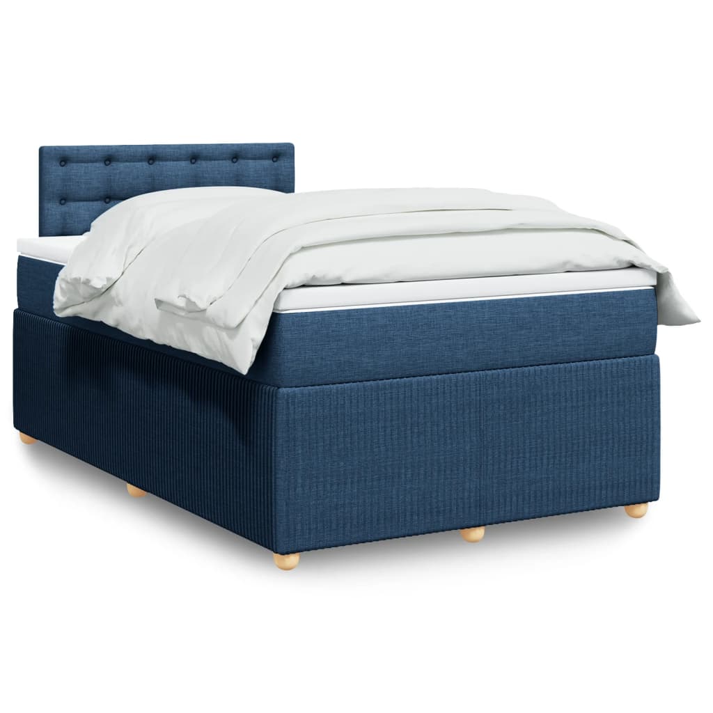 Boxspring met matras stof blauw 120x190 cm is nu te koop bij PeponiXL, paradijselijk wonen!
