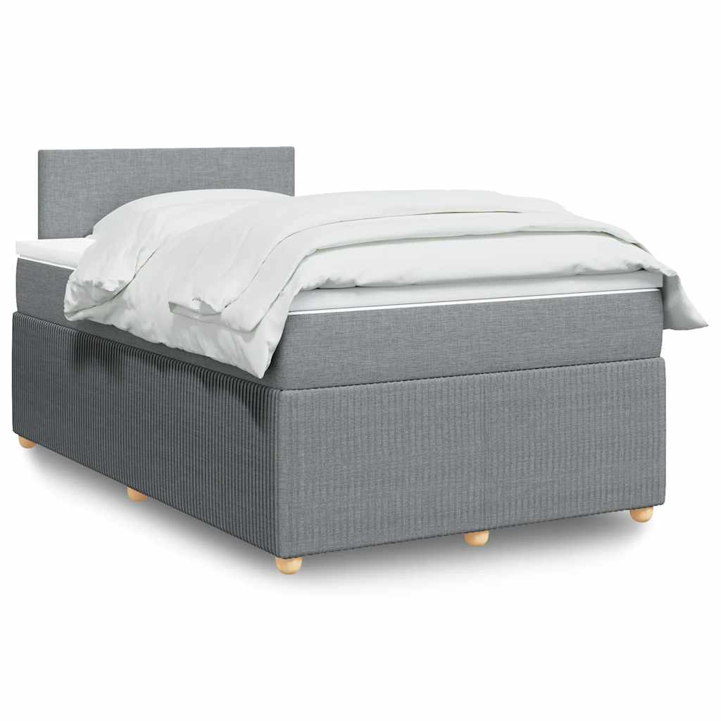Boxspring met matras stof lichtgrijs 120x200 cm is nu te koop bij PeponiXL, paradijselijk wonen!