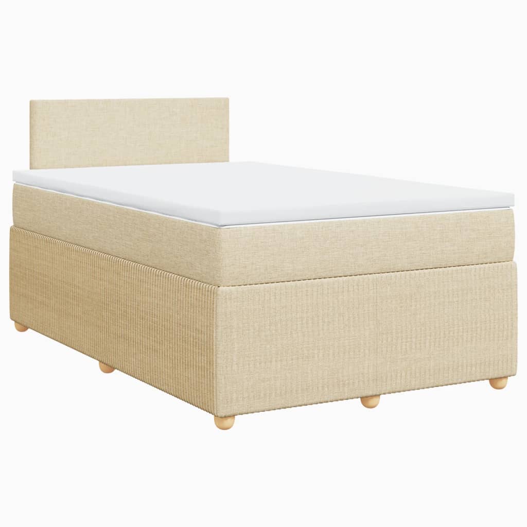 Boxspring met matras stof crèmekleurig 120x200 cm is nu te koop bij PeponiXL, paradijselijk wonen!