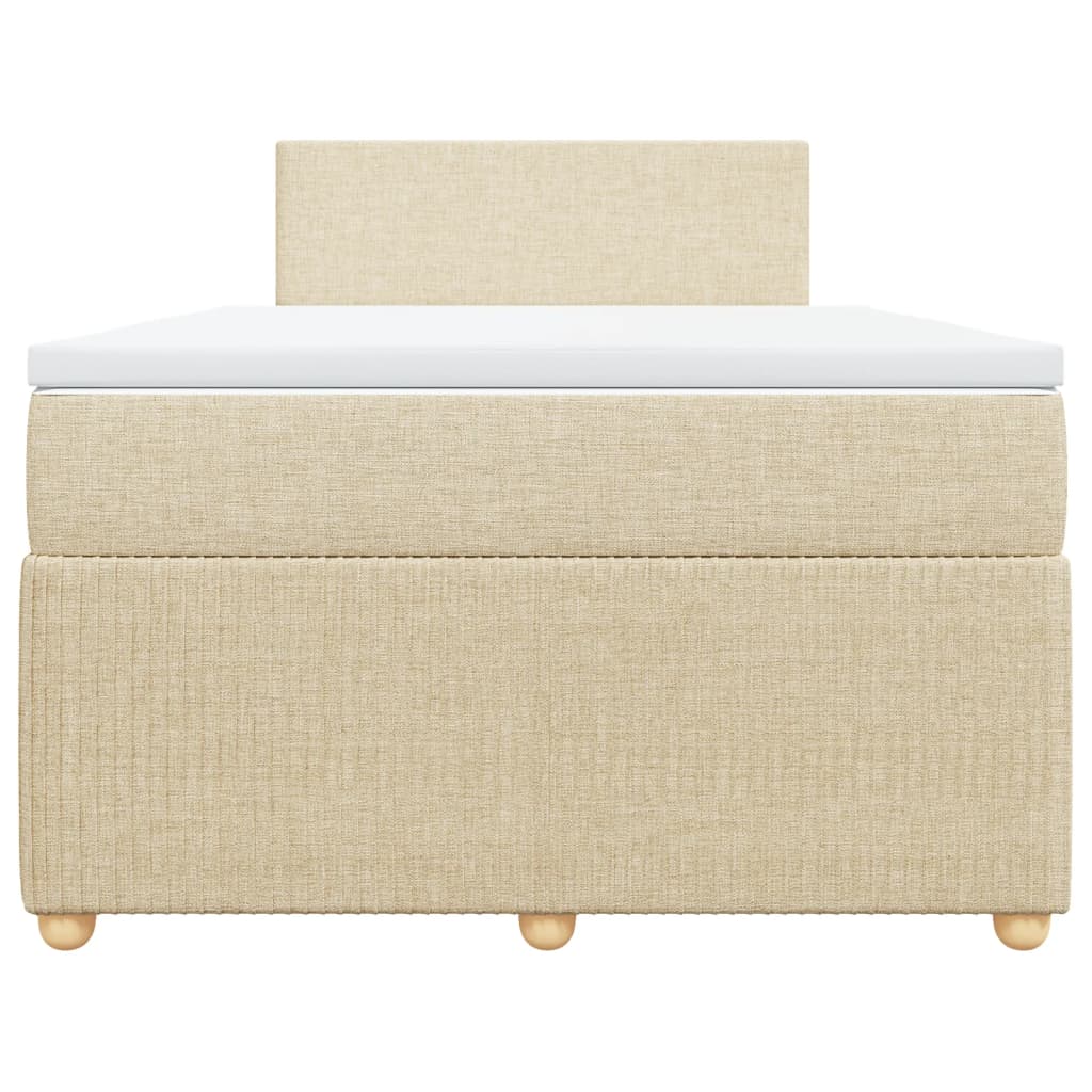 Boxspring met matras stof crèmekleurig 120x200 cm is nu te koop bij PeponiXL, paradijselijk wonen!