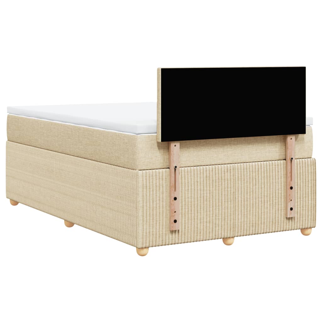 Boxspring met matras stof crèmekleurig 120x200 cm is nu te koop bij PeponiXL, paradijselijk wonen!